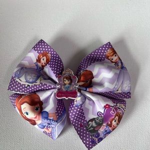 Big girls hair bow with Princess Sofia the first